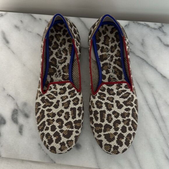 ROTHY'S Mocha Spot Animal Leopard Print Loafer Size 8, Comfy, Casual - Picture 5 of 13